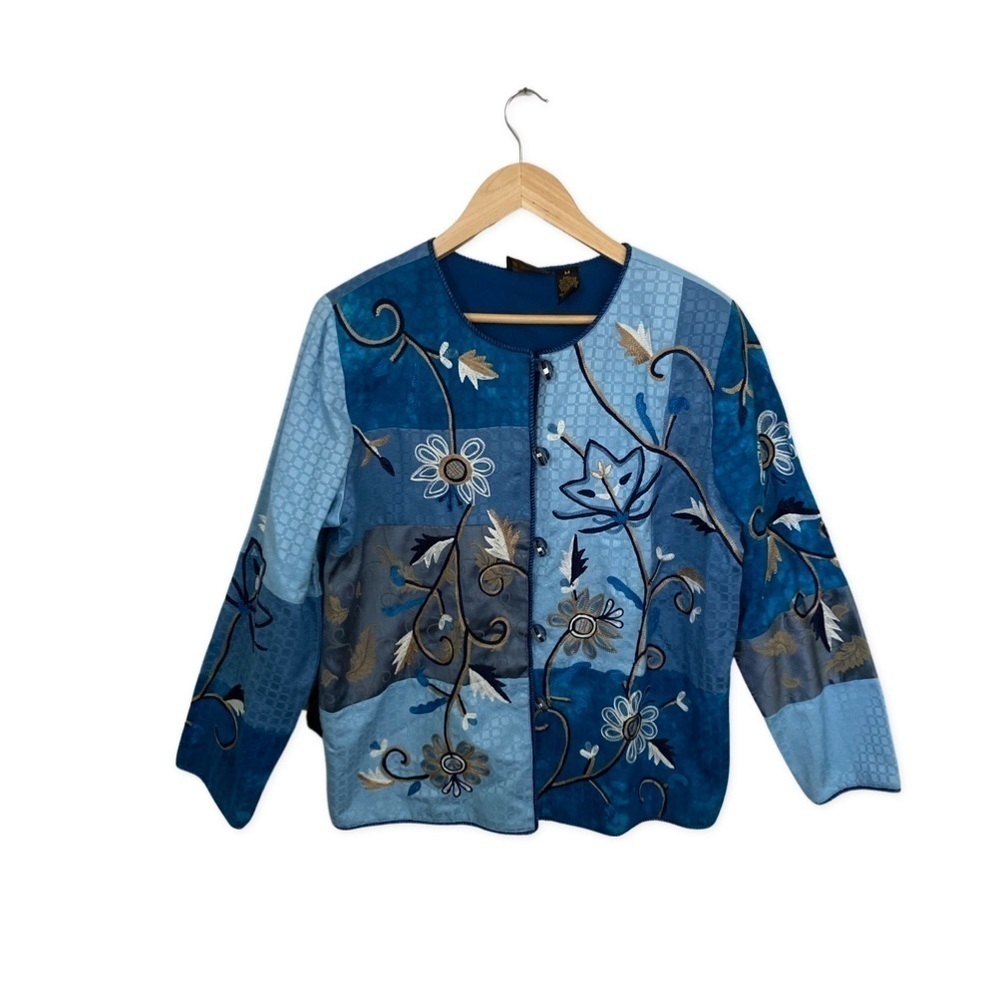 JULIA KIM Vintage 90's Art to Wear Embroidered Floral Detail Jacket NWT Size M